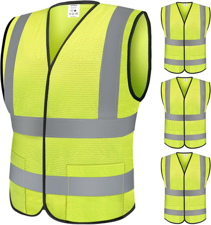 TICONN 2PK/4PK Reflective Safety Vest, High Visibility Vest with Reflective Strips for Men Women, Meets ANSI II