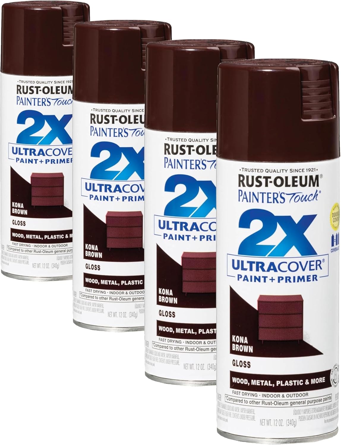 Rust-Oleum 334029 Painter's Touch 2X Ultra Cover Spray Paint, 12 oz, Gloss Clear - Colors B