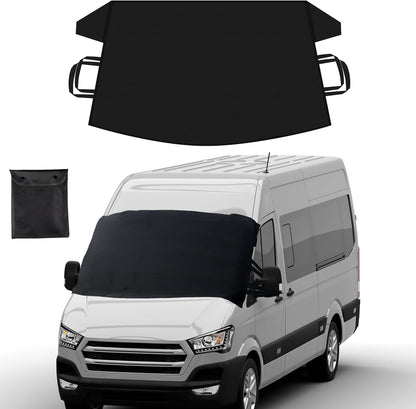 EcoNour Windshield Cover for Ice and Snow - Universal Fit for Car, SUV, Truck, Heavy Duty 600D Oxford Fabric Frost Protector for Ice & Sleet, Includes Anti-Theft Straps, Medium (69"x42")