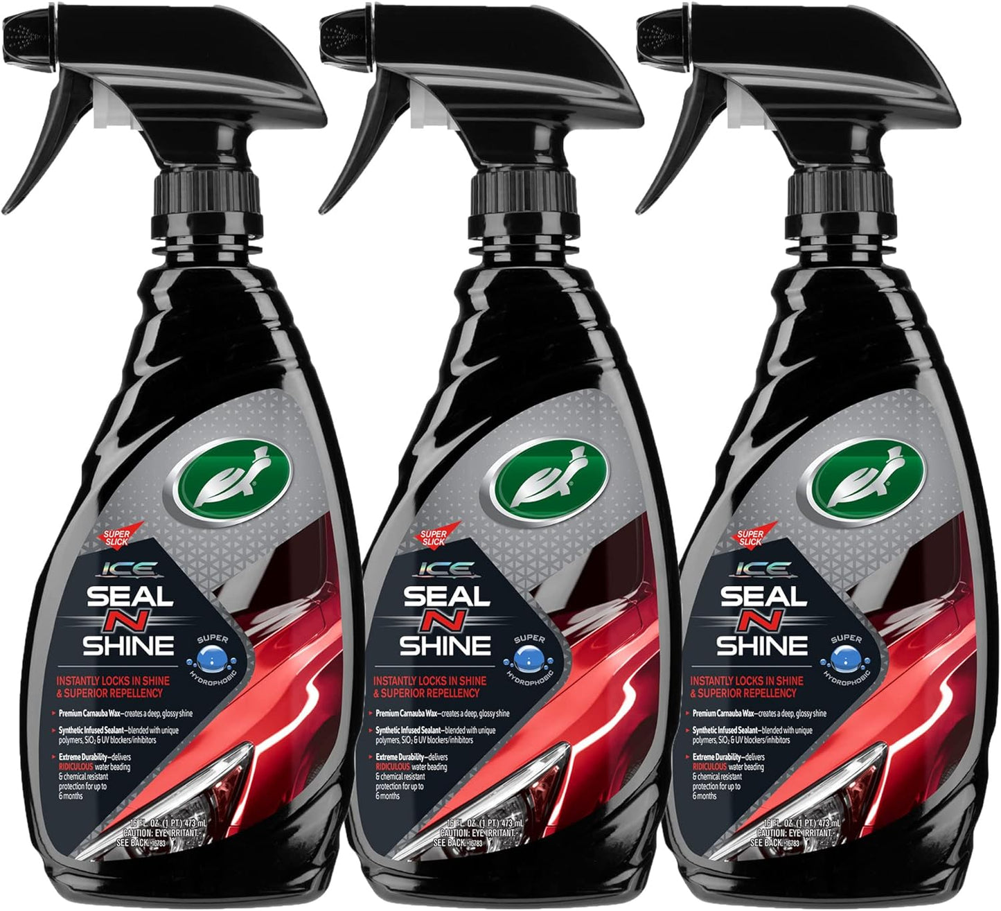 Turtle Wax ICE Seal N Shine, Car Wax Sealant, High Gloss Shine, Insane Water Beading and Durable Paint Protection, Carnauba Wax Infused, For Paint, Wheels, Glass, Plastics and More, 16oz (Pack of 1)