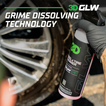 3D GLW Series Wheel & Tire Cleaner – Deep Cleaning All-in-One Formula | Removes Brake Dust, Grime, Tire Browning | Safe on All Wheels | DIY Car Detailing |16 oz