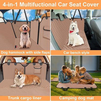 Mancro Dog Car Seat Cover for Back Seat, 2026 Upgraded 600D Heavy Duty Waterproof & Scratch-Resistant Dog Hammock for Car, Back Seat Pet Cover for Dogs with Sedan, Trucks and SUVs, Standard, Black