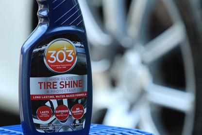 303 Products High Gloss Tire Shine And Protectant - Long Lasting, Water Based Formula - Lasts For Weeks - No Harmful Silicones - Lasts Weeks Not Days, 16 fl. oz. (30395CSR) Packaging May Vary