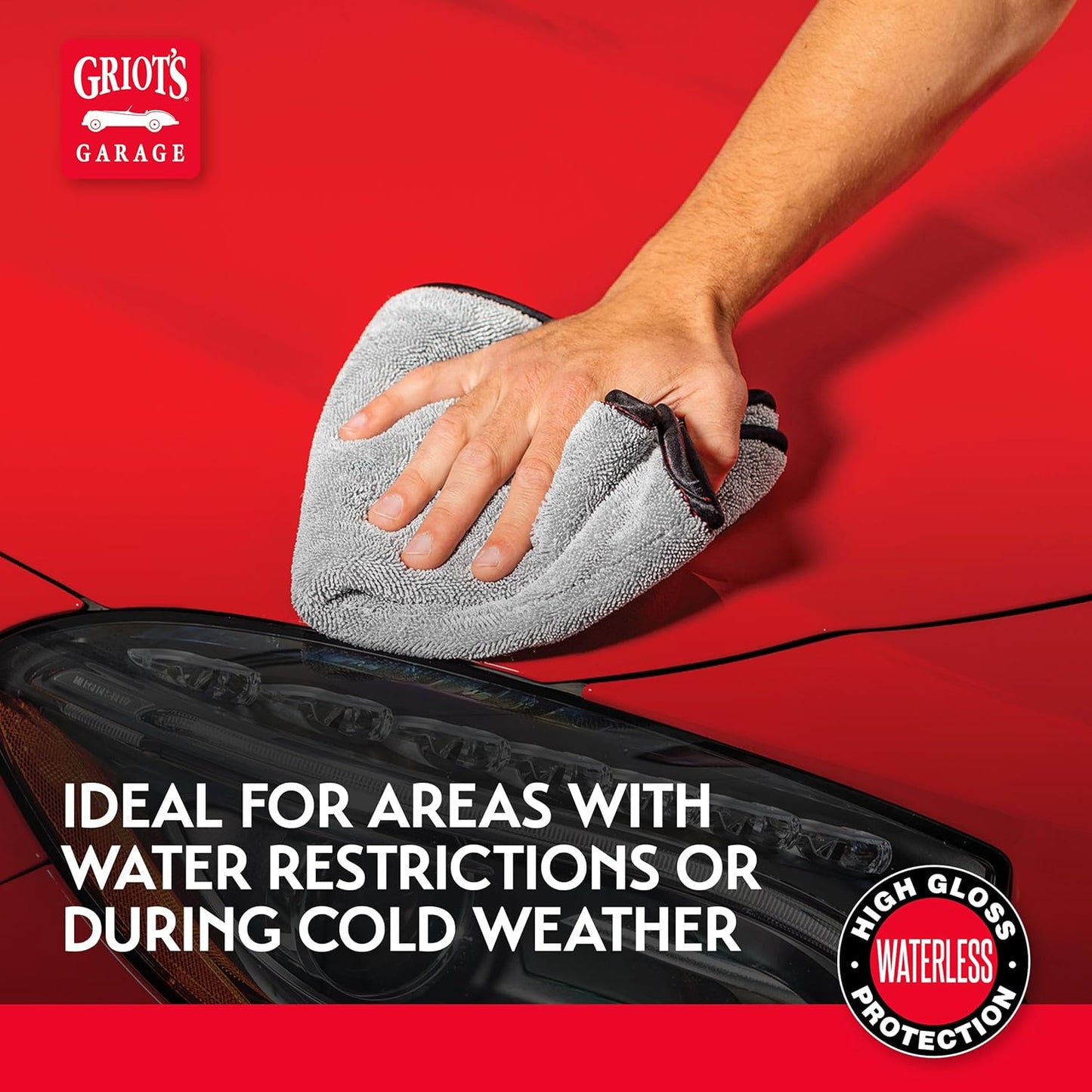 Griot's Garage Spray-On Car Wash for Vehicle Cleaning and Detailing, Rinseless and Waterless, No Hose and Bucket Needed, With Carnauba Wax Protection, 11065, 35oz