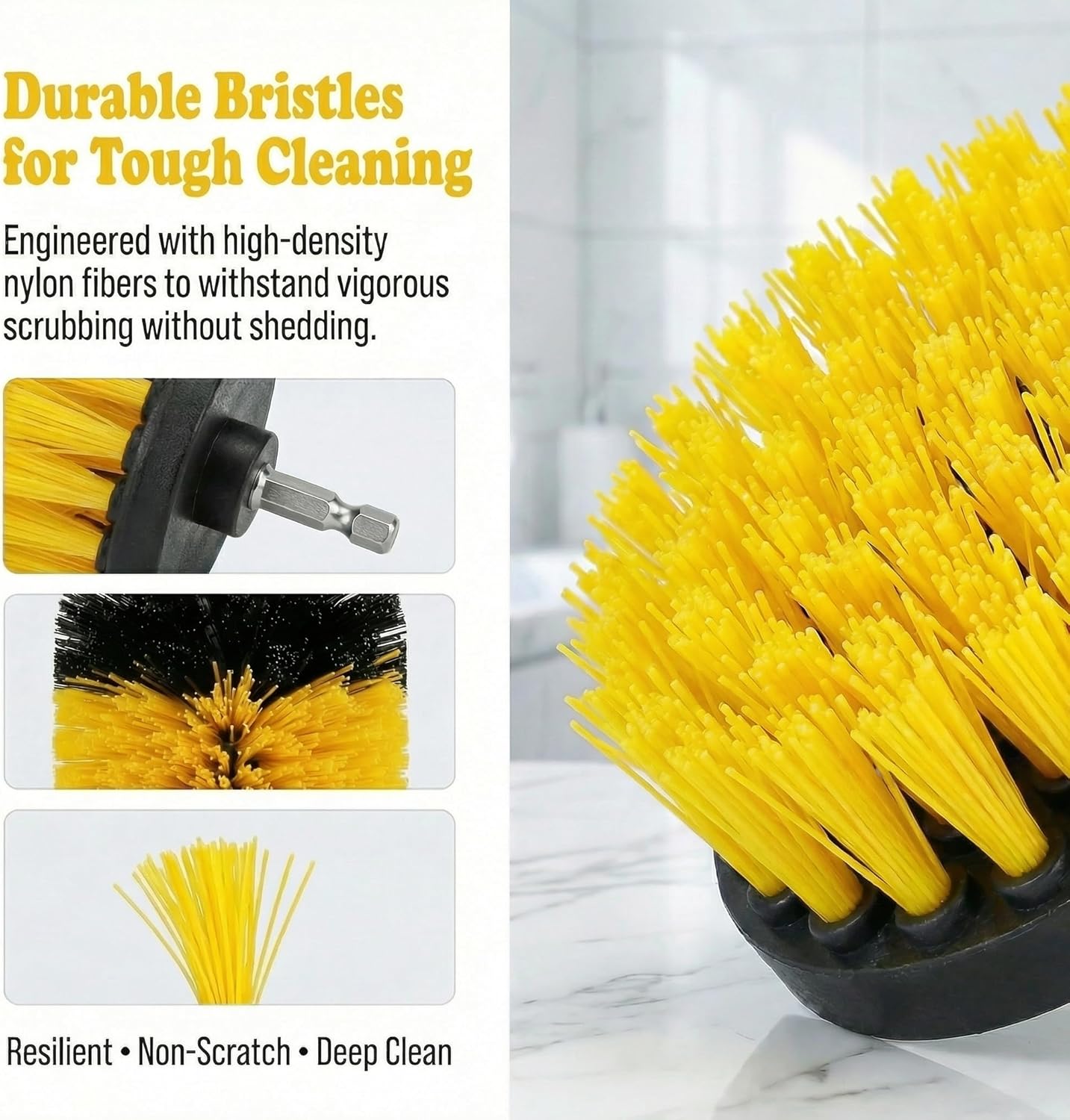 Drill Brush Attachment Set, 5 Pack Power Scrubber Cleaning Brush Kit with Extension Rod for Bathroom, Tub, Tile, Grout, Kitchen, Floor and Wheel Rims (Blue)