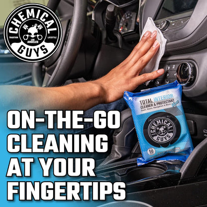 Chemical Guys Canister Wipes - Total Interior Cleaner & Protectant, Great For Cars, Trucks, SUVs, RVs, & More (60 Ct)