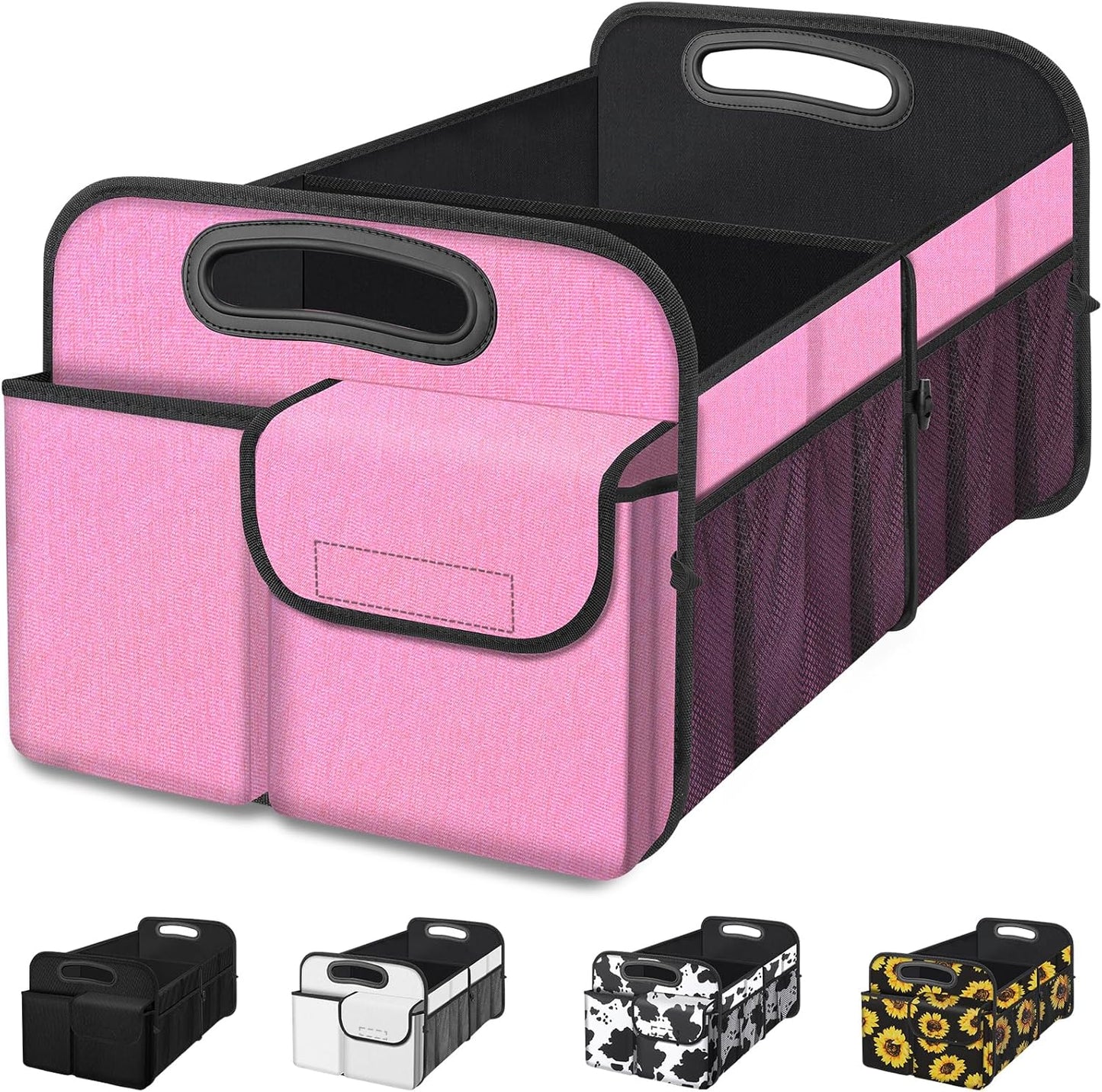 Femuar Car Trunk Organizer with Large Capacity Waterproof Car Accessories for Women & Men, Collapsible Trunk Organizer for Suv/Jeep/Sedan,Tools (Black, Standard)