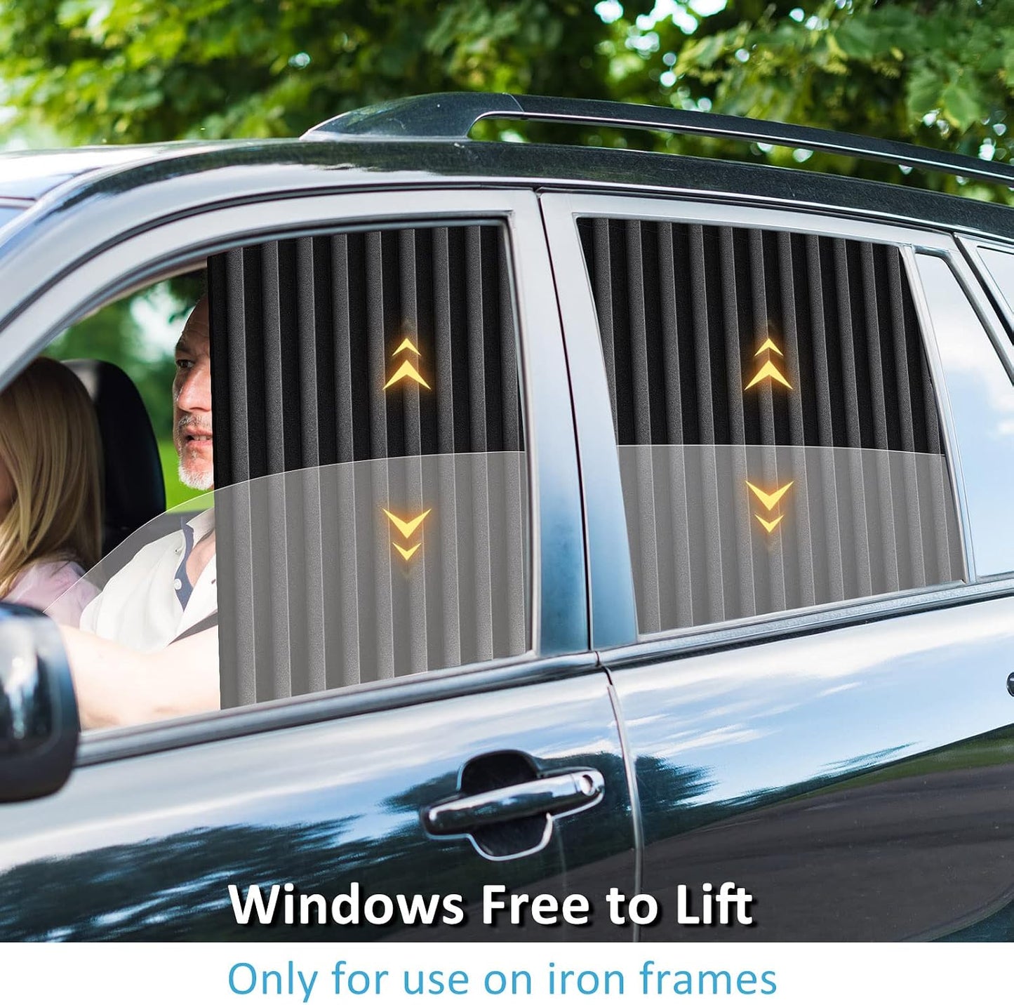 XCBYT Magnetic Car Side Window Shades 4 Pack, 100% Blackout Privacy | Blackout privacy for camping, naps & work. Keeps your car cool. Fits steel frames only, measure first. Handle magnets gently