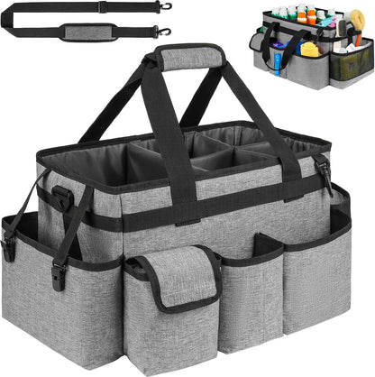 Cleaning Caddy,Cleaning Bag for Housekeepers,Cleaning Supplies Organizer with Handle,Black