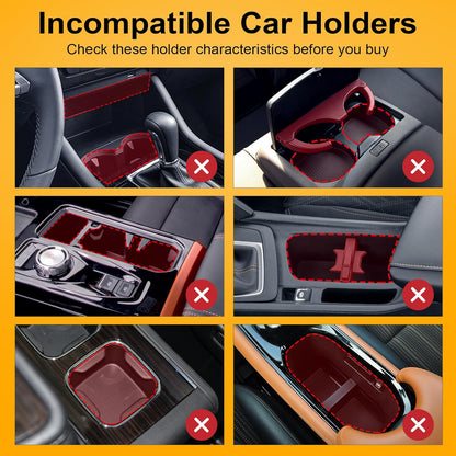 Cup Holder Expander (Adjustable Holder & Base, Auto-Fit Hold, One Button Open), Car Cup Holder Expander for Yeti, Hydro Flask, Nalgene, Owala, Bottles in 2.6"- 4.8" (Black, 1 Pack)