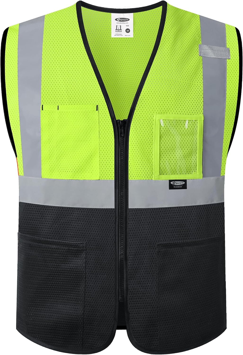 JKSafety Safety Vest for men women Hi Vis Vest with Pockets and Zipper High Visibility Meet ANSI Standard（BX310