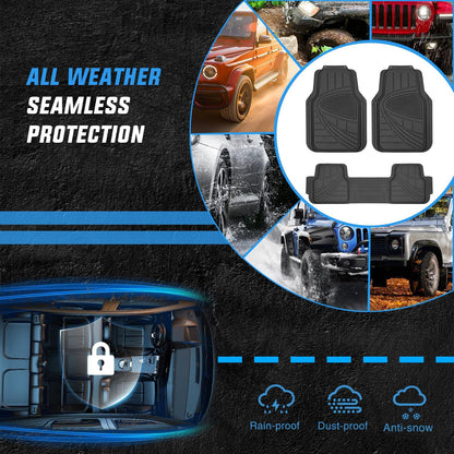 Nilight Rubber Cargo Mats for Cars Trucks SUVs,Universal Trim to fit for Most Vehicles,All Weather Protection Heavy Duty Cargo Liners