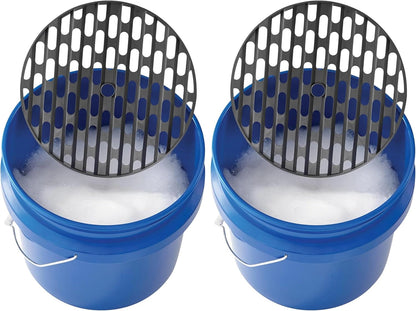 car wash Buckets, grit Screen wash Buckets with Handle,Plastic auto Cleaning Buckets,2-Pack，4-Gallon，Blue
