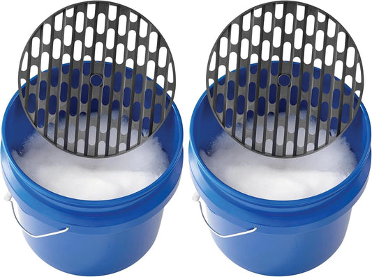 car wash Buckets, grit Screen wash Buckets with Handle,Plastic auto Cleaning Buckets,2-Pack，4-Gallon，Blue