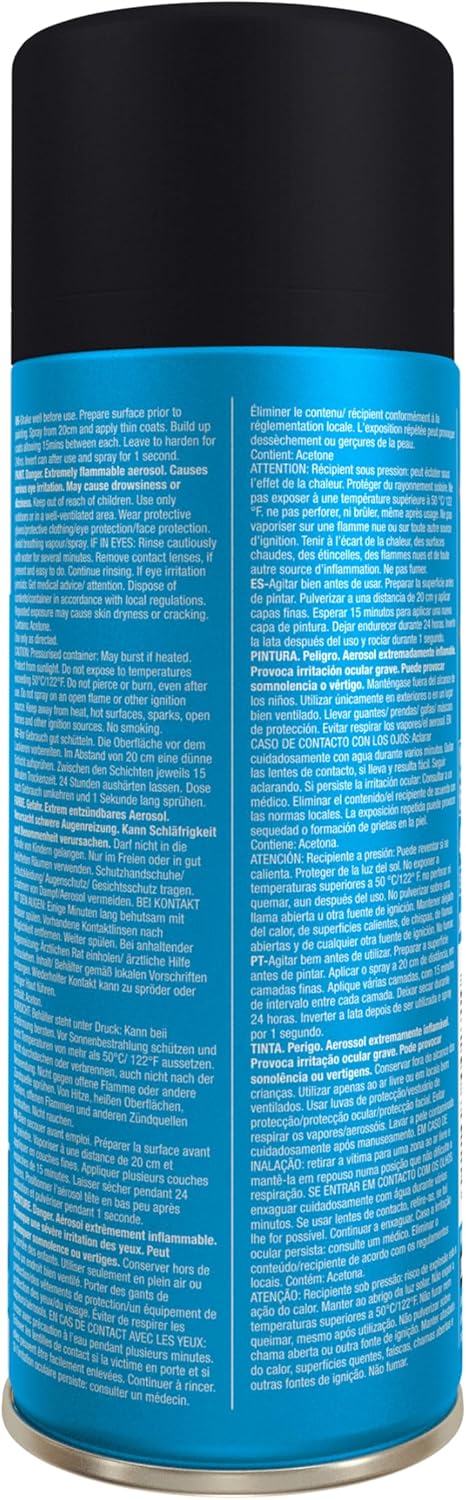 Hycote Black Spray Paint, Gloss Black, 13.5 Oz - Fast Drying, UV & Weather Resistant, Acrylic Formula for Superior Protection – For Automotive & DIY Use, 400ml