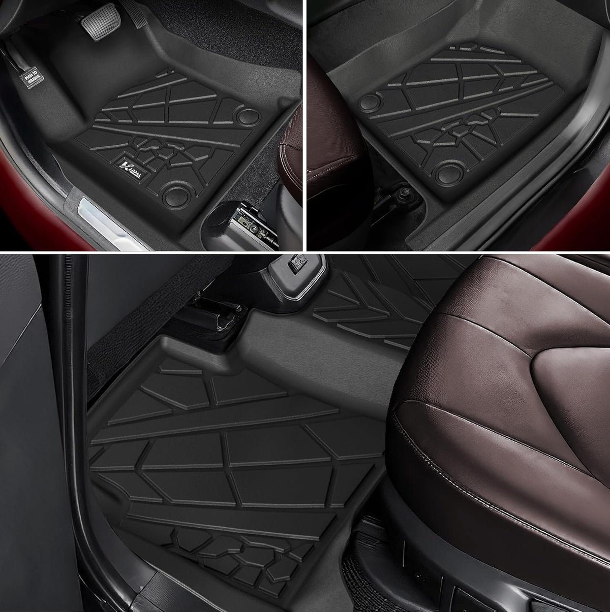 KARPAL Floor Mats for 2007-2013 Chevy Silverado & GMC Sierra 1500 Crew Cab / 2007-2014 2500/3500 HD(Footwell Coverage), All-Weather TPE Custom Fit Floor Liners Car Accessories