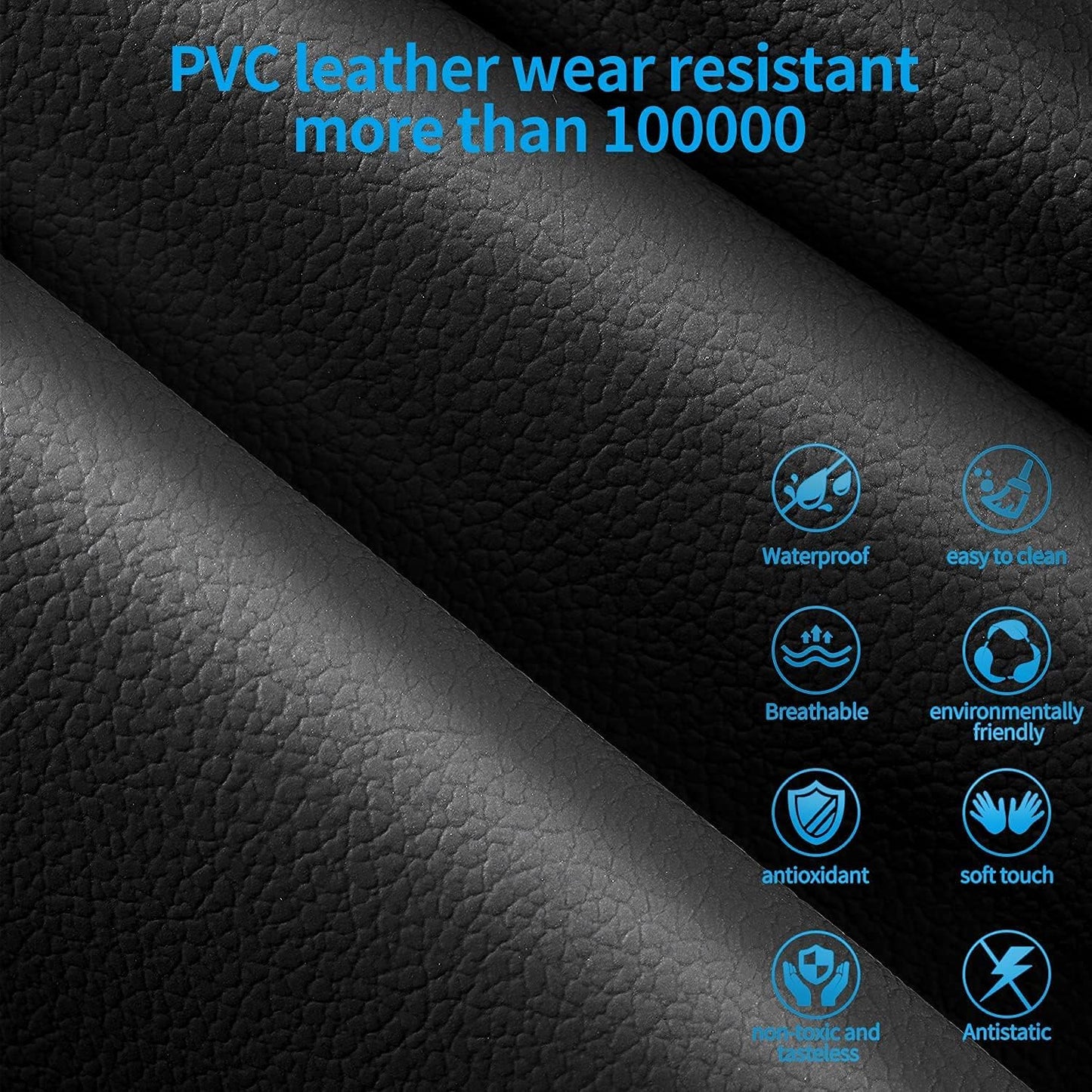 HCMAX 2 Pack Kick Mat Car Seat Back Protector Waterproof Easy to Clean Multifunctional Organizer Storage Bag Travel Accessory PU Leather Black