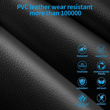 HCMAX 2 Pack Kick Mat Car Seat Back Protector Waterproof Easy to Clean Multifunctional Organizer Storage Bag Travel Accessory PU Leather Black