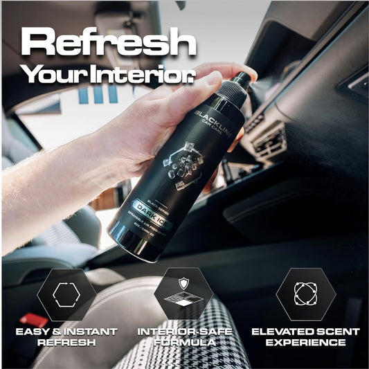 Blackline Car Care - Ocean Breeze Car Air Freshener Spray, Premium Odor Eliminator for Cars, Trucks, RVs, SUV, or Home Use - 8 fl OZ - Air Freshener - Ocean Breeze Spray