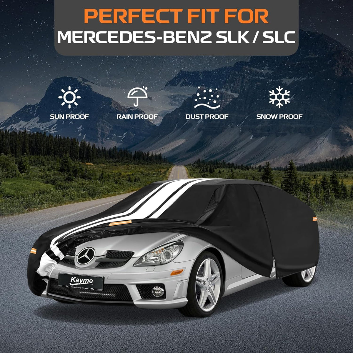 Kayme Heavy Duty Car Cover Custom Fit for BMW 3 Series 320i 325i 328i 330i 335i (1982-2026), Outdoor Full Exterior Cover with Tape and Towel, Rain Snow Sun UV Protection. - Colors B