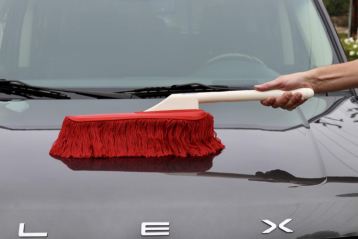 California Car Duster Plastic Handle Duster with Red Cotton Mop 73554 Quickly and Safely Removes Light Daily Dust
