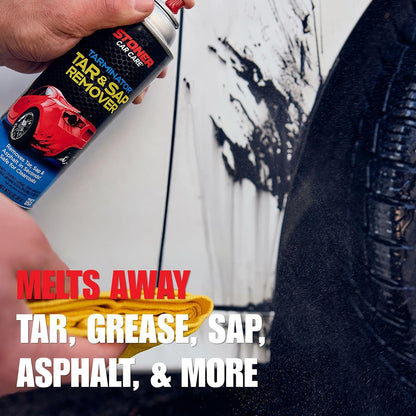 Stoner Car Care 91154 Tarminator Tar, Sap, and Asphalt Remover – Fast Acting Tar and Sap Remover for Cars – Clear Coat Safe Auto Cleaner for Paint, Chrome and Wheels – 10 oz
