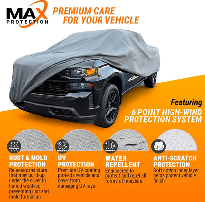 Armor All Heavy Duty Premium All-Weather SUV Car Cover by Season Guard; Max Protection from Sun Rain Wind & Snow for SUV or CUV up to 205" in Length; Indoor & Outdoor Covers; Grey