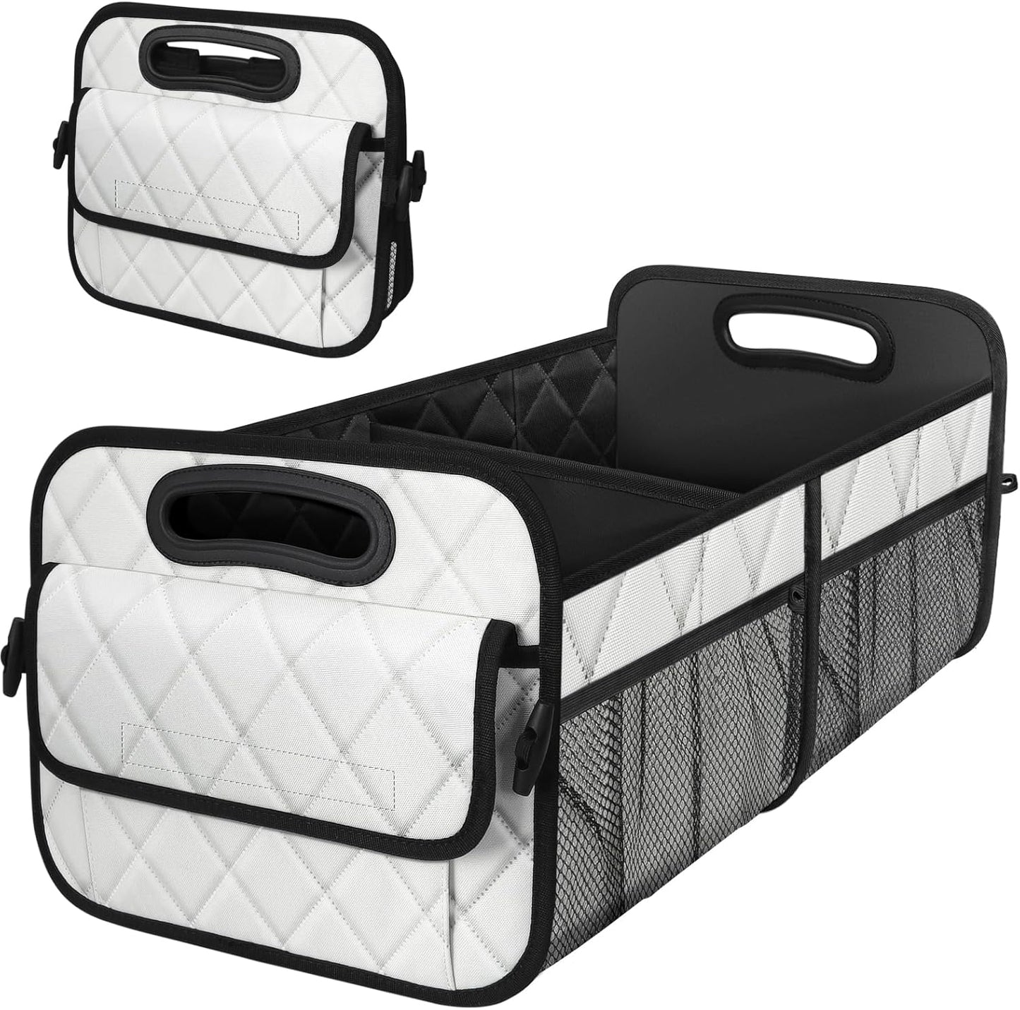 Deosk Car Trunk Organizer for SUV, Car Organizers and Storage with Reinforced Handles, Car Accessories for Women/Men 50LWaterproof Polyester Trunk Organizer, Black
