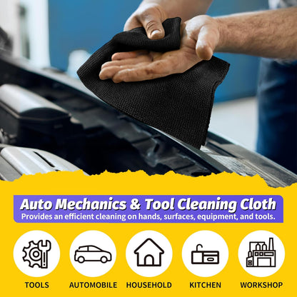 Microfiber Cleaning Cloth, 100 Pack Cleaning Rags Microfiber Towel Bulk Absorbent Lint-Free Wash Cloths, All-Purpose Shop Towels for Cars, Automotive, Garage, Home & Kitchen 11.5"*11.5"