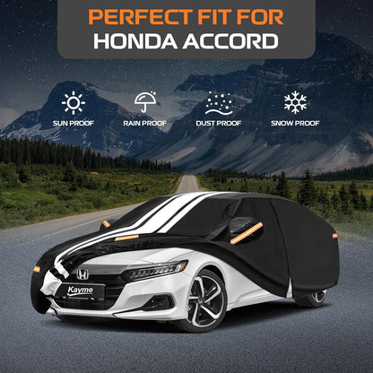 Kayme Heavy Duty Car Cover Custom Fit for BMW 3 Series 320i 325i 328i 330i 335i (1982-2026), Outdoor Full Exterior Cover with Tape and Towel, Rain Snow Sun UV Protection. - Colors B