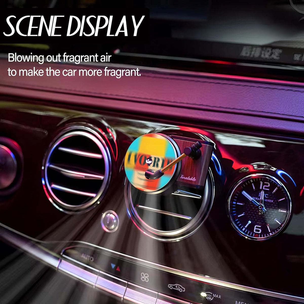 Maicican 12PCS Customizable Car Air Freshener Vent Clip, Pop Singer Album Cover Record Player Shape, Music Lover Gifts. (Fashion)