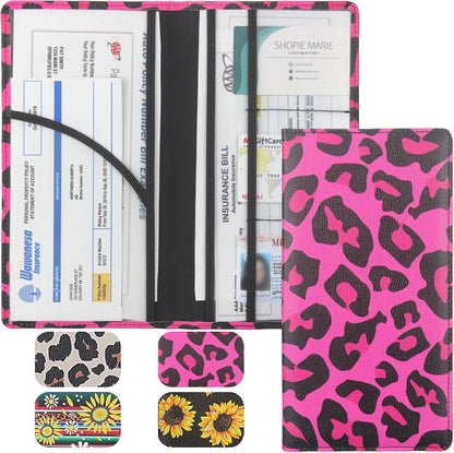 LumiMokki Premium Car Registration & Insurance Card Holder with Magnetic Shut, Vehicle Glove Box Car Organizer - For Documents, Cards, License (Black)