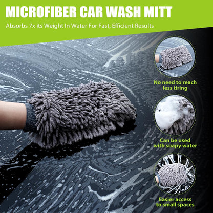 TTRCB 2 Pack 1300 GSM Car Drying Towel, Microfiber Towels for Cars - 36" x 24" & 16" x 16", Ultra-Absorbent, Streak Free, Car Wash Mitt, Car Detailing Cleaning Accessories Supplies Essentials