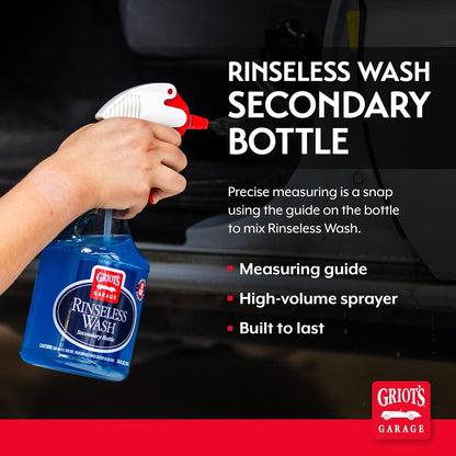 Griot's Garage Rinseless Wash for Car Cleaning and Detailing, No-Rinse Vehicle Washing, Dilutes Into Detailer, Clay Bar Lubricant, 10479, 35oz