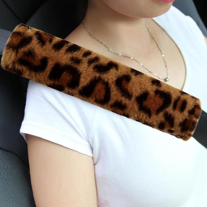 Amooca Soft Faux Fur Universal Fit Seatbelt Cover Car Truck SUV Airplane Seat Belt Shoulder Pad for Carmera Backpack Straps Neck Cushion Protector 2 Pack 10.5in Dark Gray