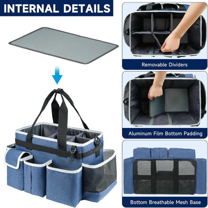 Cleaning Caddy,Cleaning Bag for Housekeepers,Cleaning Supplies Organizer with Handle,Black