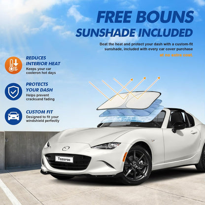 Car Cover Waterproof All-Weather,Heavy-Duty Outdoor Full Exterior Automobiles Sedan/Coupe (Length 186-193 inch) with Windshield Sun Shade Universal Fit Toyota Camry, Tesla Model 3, Accord etc