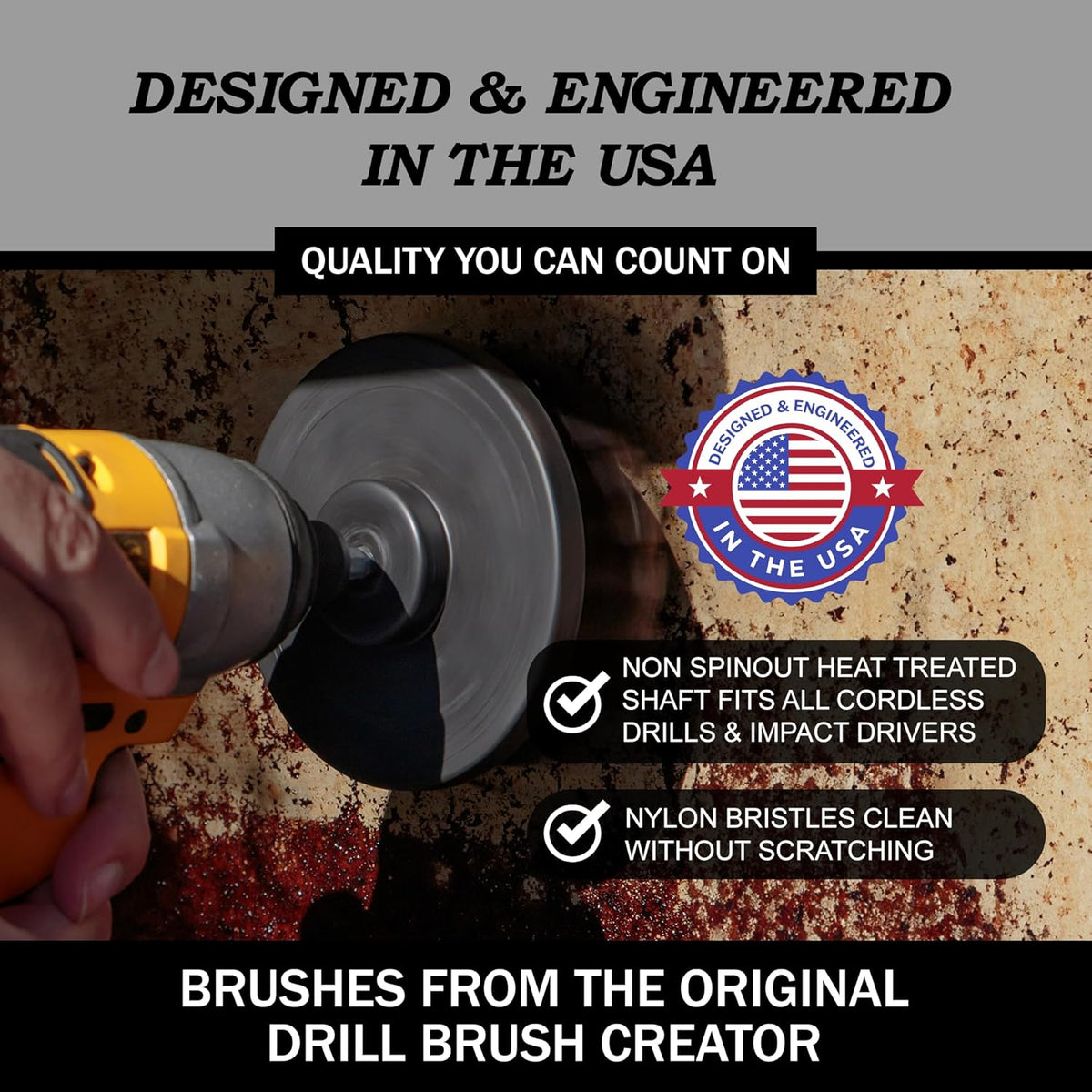Drillbrush Car Detailing Kit | Drill Brush Set – Soft Bristle Power Scrubber Attachments for Cleaning Car Interior, Upholstery, Carpet, Seats, Wheels, Rims, Dash, Console, and Trim - Nylon Scrub Brush