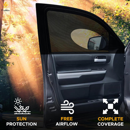 EcoNour Car Window Shades for Side Windows (Pack of 2) | Sun Shade for Car Heat and UV Protection | Adjustable Elastic Fabric Baby Car Shade | Rear Side Window Sun Shade Accessories (Large 21"x36")