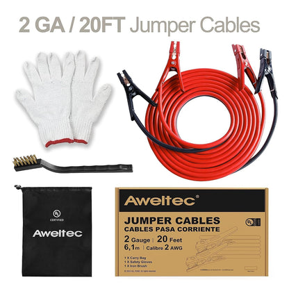 Jumper Cables for Car,8 Gauge 12 Feet Heavy Duty Booster Cable,Quick Connect Automotive Wires with Alligator Clamps,Carrying Bag for Cars Trucks