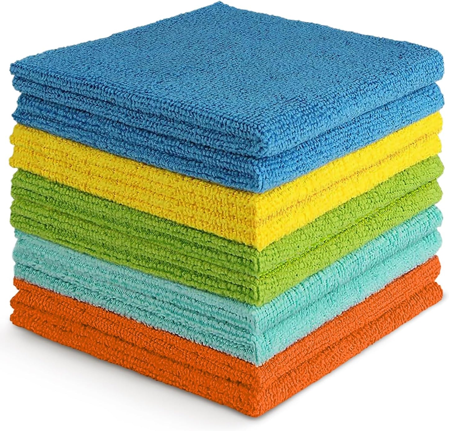 AIDEA Microfiber Cleaning Cloth 100PK, Soft Absorbent Rags, Microfiber Towels for Cars, Kitchen Towels, Dusting Cloth for Home, Window, Cleaning Supplies,12"×12"