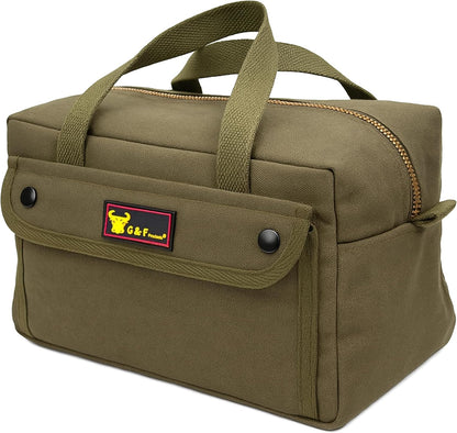 Waxed Canvas All Purpose Military Style Duffle Bag, Water-Resistant, Adjustable Strap, Fully Lined, Double Zipper Closure, heavy Duty, Olive Green
