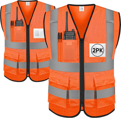 TICONN Reflective Safety Vest High Visibility Class II Mesh Vest for Women & Men Meets ANSI Standards