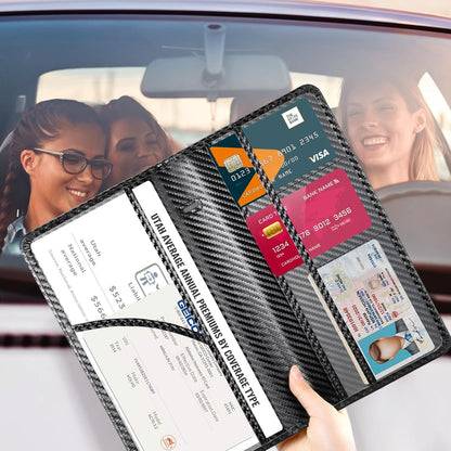 CoBak Car Registration and Insurance Holder - Vehicle Glove Box Car Organizer,Auto Truck Comparment Accessories Case with Magnetic Closure for Driver License,Cards - Colors A