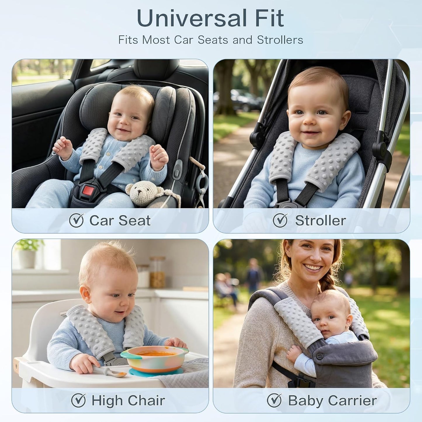 Pro Goleem Car Seat Strap Covers for Babies Soft Car Seat Strap Shoulder Pads for All Car Seats, Stroller, Pushcar, Black