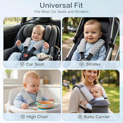 Pro Goleem Car Seat Strap Covers for Babies Soft Car Seat Strap Shoulder Pads for All Car Seats, Stroller, Pushcar, Black