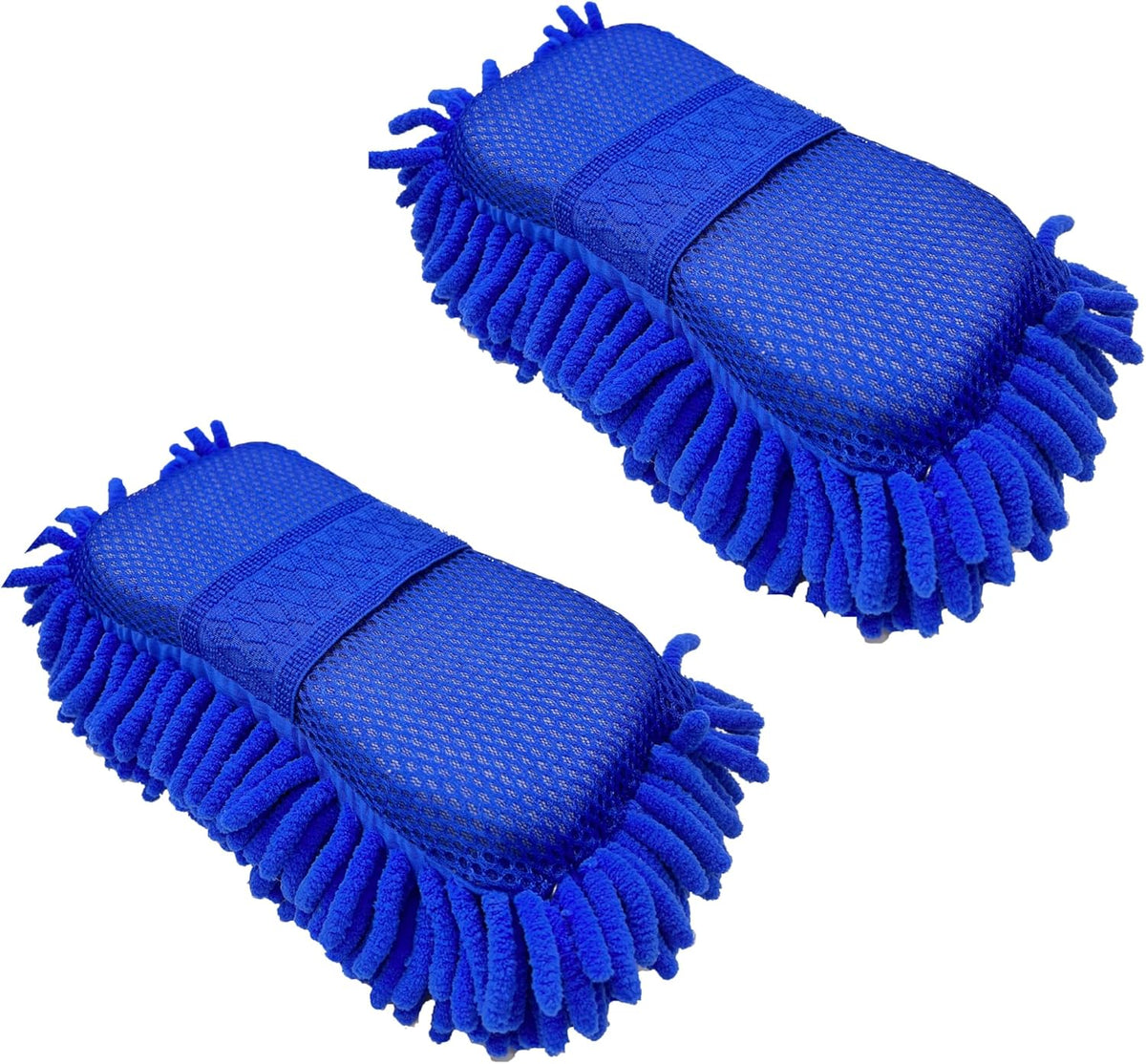 Microfiber Car Wash Sponge-Non-Scratch Wash Mitt-Two Sided Chenille Microfiber Washing Sponge-Mitt for Cars, Trucks, SUVs, Boats(2 Pack Green)
