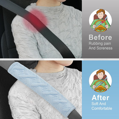 JUSTTOP 2-Pack Universal Car Seat Belt Pads Cover for A More Comfortable Driving, Seat Belt Shoulder Strap Covers Harness Pad for Car Interior Accessories(Black)