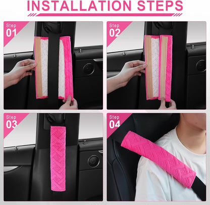 JUSTTOP 2-Pack Universal Car Seat Belt Pads Cover for A More Comfortable Driving, Seat Belt Shoulder Strap Covers Harness Pad for Car Interior Accessories(Black)