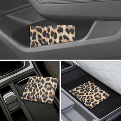 Car Registration and Insurance Holder, Premium Pu Leather Vehicle Glove Box Organizer - for Driver License, Cards & Essential Documents (L-Orange)